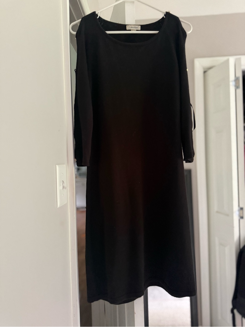 Calvin Klein Black 3/4 Sleeve Shift Dress